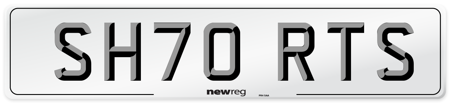 SH70 RTS Number Plate from New Reg